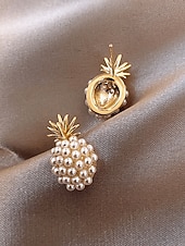 Χαμηλού Κόστους Γάμος ACC-Γυναικεία σκουλαρίκια με κρεμαστό κόσμημα από ψεύτικο μαργαριτάρι ανανά, κομψά τροπικά κοσμήματα, ντελικάτα νυφικά σκουλαρίκια vintage για γάμους, πάρτι, βραδινές εκδηλώσεις και ειδικές περιστάσεις