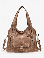 Χαμηλού Κόστους Τσάντακι &amp; Totes-Γυναικεία τσάντα ώμου vintage από απομίμηση δέρματος, μεγάλης χωρητικότητας μετατρέψιμη τσάντα χειρός με λαβή στο πάνω μέρος και λουράκι χιαστί, ρετρό casual τσάντα μεταφοράς για γυναίκες, ιδανική για καθημερινή χρήση, διακοπές και ταξίδια