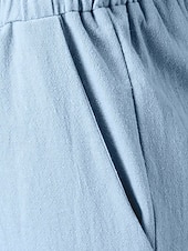 cheap Wide Leg &amp; High Waisted-Women's Wide Leg Trousers Casual Pants Vacation Fashion Streetwear Full Length High Waist Plain Pocket Elastic Waist Comfortable Breathable Inelastic Daily Vacation Street Light Gray Dark Grey Black