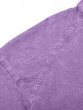 cheap Basic T shirts-Men's T Shirt Henley Shirt 100% Cotton Acid Wash Shirt Tee Top Long Sleeve Plain Vintage Streetwear Casual Washed Raglan Sleeves Stand Collar Henley Casual Home Street Spring Fall Fall &amp; Winter Black