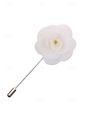 tanie Wesele ACC-Ręcznie wykonana męska broszka z motywem róży - elegancka butonierka z tkaniny poliestrowej na śluby, dodatki do garniturów pana młodego i drużbów, bale maturalne i imprezy - stylowa broszka z motywem kwiatowym w wielu kolorach