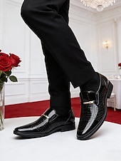 Χαμηλού Κόστους Μπαλαρίνες-Ανδρικά μοκασίνια από συνθετικό δέρμα σε μαύρο χρώμα, κομψά γαμήλια παπούτσια με slip-on για γαμπρούς και επίσημες εκδηλώσεις