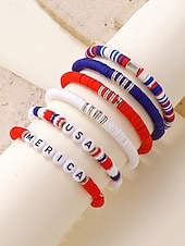 Недорогие Аксессуары-Юбилейный комплект акриловых бусин для женщин к 250-летию США доступен в разных стилях тема свободы США идеально подходит для повседневной носки