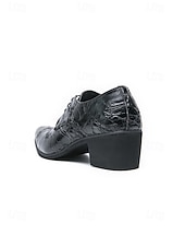 ieftine Pantofi derby-Pantofi eleganți bărbătești din piele ecologică maro cu model de crocodil, pantofi de mireasă premium pentru miri și invitați preocupați de modă