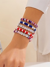 Недорогие Аксессуары-Юбилейный комплект акриловых бусин для женщин к 250-летию США доступен в разных стилях тема свободы США идеально подходит для повседневной носки