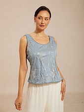  Mulheres Tops elegantes Elegante Gola Alta Azul Primavera Outono Inverno