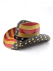 levne Příslušenství-250. výročí Spojených států pánský slaměný westernový klobouk s potiskem vlastenecké vlajky prodyšný tkaný fedora styl v několika designech festivalové prázdninové a volnočasové nošení