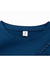 levne jednoduché tričko-Dámské tričko dlouhý rukáv jednobarevné stylové volnočasové dlouhý rukáv kulatý výstřih běžné topy každodenní knoflíky černá žlutá červená modrá jaro před podzimem