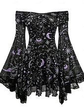 economico Vestito-Medievale Steampunk Vestito Costume di fantasia Lunghe Strega Vampiro Costume Per donna Fantasia Halloween Carnevale Performance LARP Fiera Rinascimentale Adulti Vestito