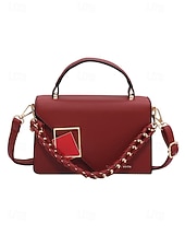 זול תיקי יד-תיק צד אלגנטי לנשים עם דמוי עור, תיק כתף אופנתי עם ידית עליונה ורצועת שרשרת, ארנק אופנתי להמרה לנשים, מושלם ללבישה יומיומית, טיולים לחופשה וללבוש מסיבה