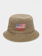 economico Accessori-Cappello a secchiello in cotone maschile dell'anniversario dei 250 anni degli Stati Uniti ricamo con bandiera USA disponibile in più colori perfetto per il Giorno dell'Indipendenza gli Stati Uniti e