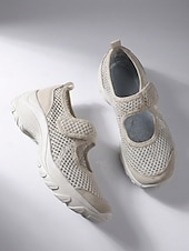 abordables Baskets femme-Chaussures de marche beiges pour femmes, à fermeture velcro, idéales pour la randonnée, les promenades en parc, les voyages et une utilisation prolongée.