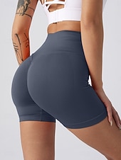abordables Short de sport-Femmes Shorts Shorts d'été Leggings Mode Streetwear Basique Court Taille haute Uni Taille Élastique Respirabilité Confortable Haute Élasticité Quotidien Salle de sport Yoga Vert foncé Noir Vert