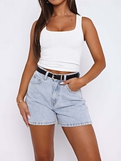 economico Serbatoio Semplice-Per donna Canotta Maglietta senza maniche Maglietta Tinta unica Moda Classico Casual Senza Maniche Collo a U Top Regolari Quotidiano Uscire Weekend Nero Bianco Giallo Grigio chiaro Rosso rosa Estate