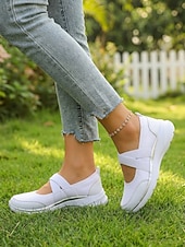 cheap Women's Sneakers-Women's Pink Mary Jane Sneakers – Breathable Lightweight Mesh Slip-On Sport Shoes for Walking, Casual Wear, Travel and Daily Activities