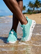 cheap Men-Men's Mint Green Quick-Dry Water Shoes Breathable Lightweight Aqua Sneakers Non-Slip Beach Footwear for Water Activities, Swimming, Coastal Travel, Surf Walking, River Trekking and Outdoor Sports