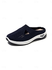 baratos Ténis de mulher-Tênis slip-on feminino azul claro em malha respirável – calçado esportivo leve e confortável, estilo casual e atlético para viagens e caminhadas. &amp;uso diário