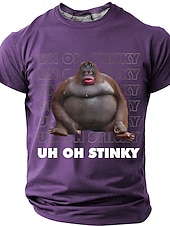  Homens Gíria engraçada Camiseta Manga Curta Camiseta Impressão 3D Gola Redonda Camisa Moda Diário Diário Rua Azul Roxo Verão Primavera Roupa S M L XL XXL XXXL