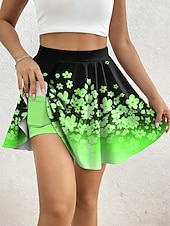 economico Cortometraggi grafici-Per donna Gonna da vacanza Elegante Moda Hawaiano Abbigliamento da Spiaggia Sopra il ginocchio Vita Alta Gonne Grafico Sfumatura Floreale Stampato Alta elasticità Quotidiano Spiaggia Rosso Blu Viola