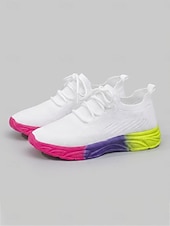 preiswerte Damen-Sneaker-Hellblaue Strick-Sneaker für Damen – leichte, atmungsaktive Schuhe zum Spazierengehen, für Outdoor-Aktivitäten, Fitnesstraining und den Alltag