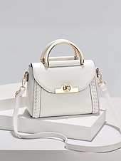 abordables Cabas et fourre-tout-Sac à main bandoulière femme en similicuir avec poignée supérieure et bandoulière réglable, élégant sac à main multicolore pour un usage quotidien décontracté, les trajets domicile-travail et les sorties en vacances.