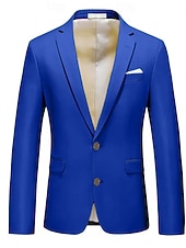 preiswerte Herren Klassische Blazer-Herren Abschlußfeier Blazer Abendkleidung Zeremonie Hochzeitsfeier Business-Kleidung Mode Lässig Frühling &amp; Herbst Polyester TR Einfach Tasche Lässig / Alltäglich Einreihig Blazer Hellrosa Gelb Rosa
