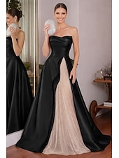 preiswerte Lange Kleider &amp; Abendkleider-Meerjungfrauenschnitt Bodenlang Abiballkleider Elegant Glitzernd Dreiviertelarm Juwelenhals Hochzeit Formell Paillettenbesetzt mit Glitzer Quaste