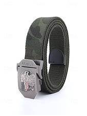 זול אביזרים-חגורת פוליאסטר מתכווננת לגברים עם אבזם דגל אמריקאי, חגורת מותן פטריוטית רב-צבעונית לאירועי יום השנה ה-250 לארה"ב, יום העצמאות, טיולים, חופשות ולבוש ספורטיבי קז'ואל