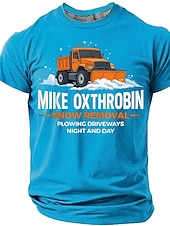  Men's MIKE OXTHROBIN Snow Removal Funny Adult Humor Naughty Pun Graphic T-Shirt Plowing Driveways Night and Day Gag Gift Casual Wear Designer Clothing Apparel S M L XL XXL XXXL