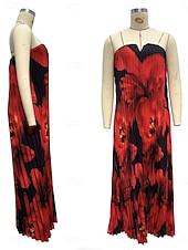 economico Abito Floreale-Per donna Abito lungo maxi Vestito da Festa Abito a corsetto Abito da Cocktail Elegante Moda Moderno Festa serale Feste Occasione speciale Vestibilità regolare Floreale Senza Maniche Senza Spalline