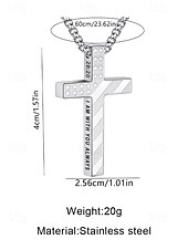 economico Accessori-Collana da uomo con ciondolo a croce in acciaio inossidabile, gioielli religiosi multicolore, catena cristiana minimalista per il 250° anniversario degli Stati Uniti, il giorno dell'indipendenza, abbigliamento casual, viaggi e vacanze.