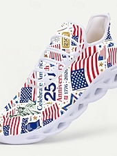  Herrsneakers för USA:s 250-årsjubileum – lätta löparskor i mesh med vadderad sula, andningsbara, bekväma, perfekta för självständighetsdagen, parader, festivaler och fritidskläder