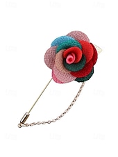 abordables Boda ACC-Pin de solapa con flor de poliéster elegante para hombre: múltiples opciones de color, elegante y moderno, perfecto para bodas y fiestas.