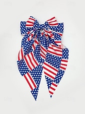 Недорогие Аксессуары-Женский патриотический бант из полиэстера, большая заколка-бант для волос с принтом флага США в разных узорах, посвященная 250-летию США, Дню независимости, повседневной носке, путешествиям и отдыху.