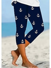 baratos Calças do Dia da Independência-Calças legging capri femininas para o Dia da Independência, estilo vintage, comprimento até a panturrilha, cintura alta, estampa gráfica da bandeira americana e estrelas, confortáveis, macias,