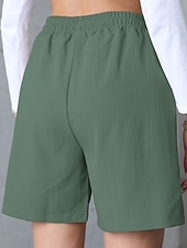 cheap Bermuda Shorts-Women's Bermuda shorts Shorts Summer Shorts Beach Shorts Vacation Fashion Casual Daily Knee Length High Waist Solid Color Plain Drawstring Pocket Elastic Waistband Comfort Soft Breathable