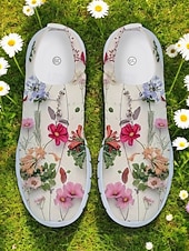 economico Sneakers da donna-Sneakers da passeggio da donna con stampa floreale, scarpe leggere e traspiranti in mesh, ideali per viaggi informali, passeggiate in giardino e comfort quotidiano.