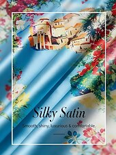 preiswerte Kleider für die Ferien-Mallorca Blossom seidiges Satin-Hemdkleid