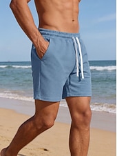 economico Pantaloncini casual-Per uomo Pantaloncini Waffle Shorts Pantaloncini casual Tasca Elastico in vita Semplice Trama Comodità Traspirante Sopra il ginocchio Casuale All'aperto Spiaggia Vacanza Moda Nero Bianco