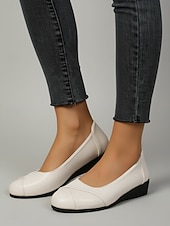 ieftine Pantofi Joși de Damă-Pantofi sport albi, casual, pentru femei – pantofi comozi, fără mâneci, pentru serviciu și purtare zilnică