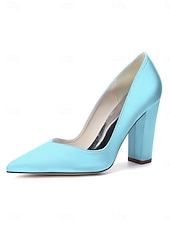 Χαμηλού Κόστους Μητέρα της Νύφης/του Γαμπρού-Γυναικεία μπλε σκούρο γόβες με ψηλό τακούνι, κομψά παπούτσια για τη μητέρα της νύφης για γάμο στην πόλη, άνετα παπούτσια με μυτερή μύτη και μεσαίο τακούνι για επίσημες εκδηλώσεις &amp;βραδινά ρούχα