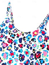 preiswerte Einteiliger Badeanzug-Kinder Mädchen Badeanzug Outdoor Strand Grafik Urlaub Tropisch Mode Badeanzüge Ab 4 Jahren Sommer Blau Purpur