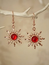 billiga Semestertillbehör-Bohemiska örhängen med solhänge för kvinnor – legeringsmaterial, flera färgalternativ, perfekta för vardagskläder och strandsemesterstil