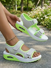 levne Sportovní sandály-Dámské pohodlné sandály na suchý zip – prodyšné bílo-modré sportovní boty se vzduchovým polštářem pro chůzi, cestování a každodenní nošení