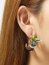 halpa Naisten korvakoru-naisten kolibri-korvakorut, metalliseosmateriaali, boho-tyyli, värikäs emalikuvio, kevyet ja ainutlaatuiset, täydelliset lomalle, matkoille ja rentoon arkikäyttöön