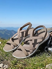 billiga Sport Sandaler-Lätta komfortsandaler för kvinnor med vadderad halkfri sula och justerbara remmar, snygga sommarsandaler för kvinnor, perfekta för resor, strand, vandring och vardagsbruk