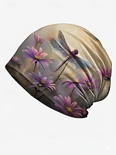 billiga Semestertillbehör-Damhatt i bohemisk polyester med trollslända- och blommönster, flerfärgad, multifunktionell halsduk, perfekt för vardagsbruk, semester och resor