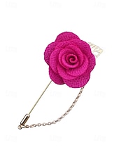 abordables Boda ACC-Pin de solapa con flor de poliéster elegante para hombre: múltiples opciones de color, elegante y moderno, perfecto para bodas y fiestas.