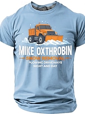  Men's MIKE OXTHROBIN Snow Removal Funny Adult Humor Naughty Pun Graphic T-Shirt Plowing Driveways Night and Day Gag Gift Casual Wear Designer Clothing Apparel S M L XL XXL XXXL