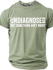  Tricou amuzant cu mânecă scurtă pentru bărbați UNDIAGNOZAT DAR CEVA NU E ÎN REGULĂ umor de stil de viață